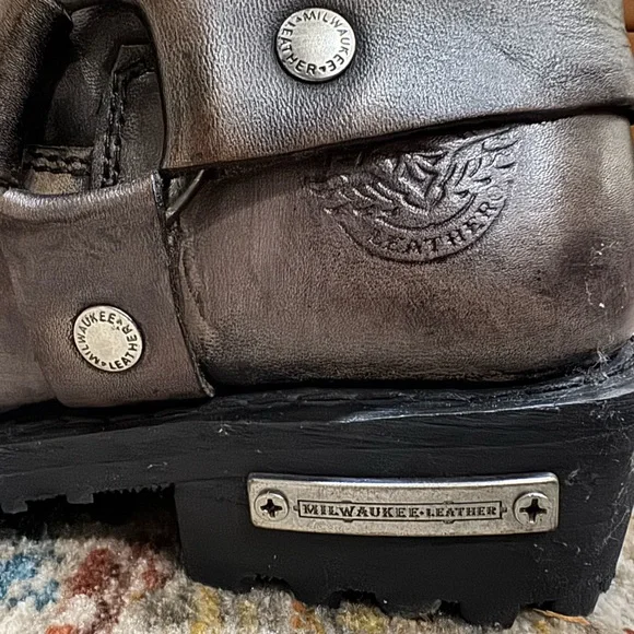 Milwaukee Leather Women's Distressed Brown Motorcycle Rider Boots 8. - Picture 7 of 11